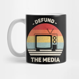 Retro Defund The Media Shirt Protest Fake News Vintage Mug